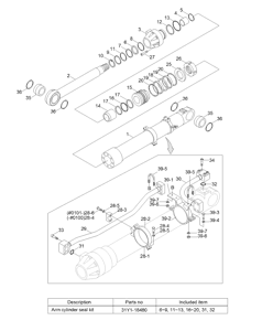 Р/К ГИДРОЦИЛИНДРА РУКОЯТИ HYUNDAI 31Y1-18480 